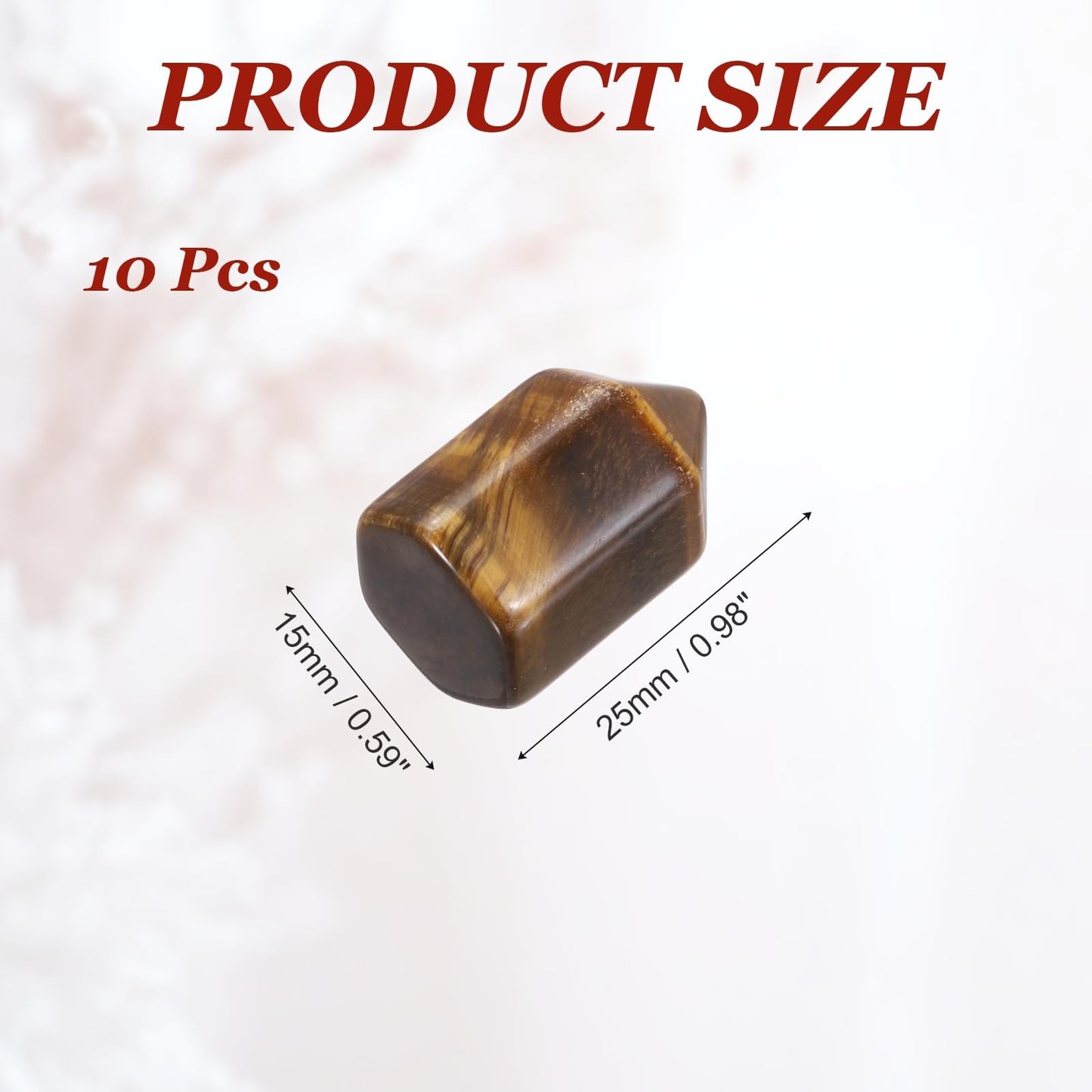 MECCANIXITY Crystals Wands Tiger's Eye Hexagonal Faceted Single Points Towers Pocket Polished Stone Bulk for Energy Chakra Meditation Crystal Healing, 15 x 25mm (Yellow),5Pcs