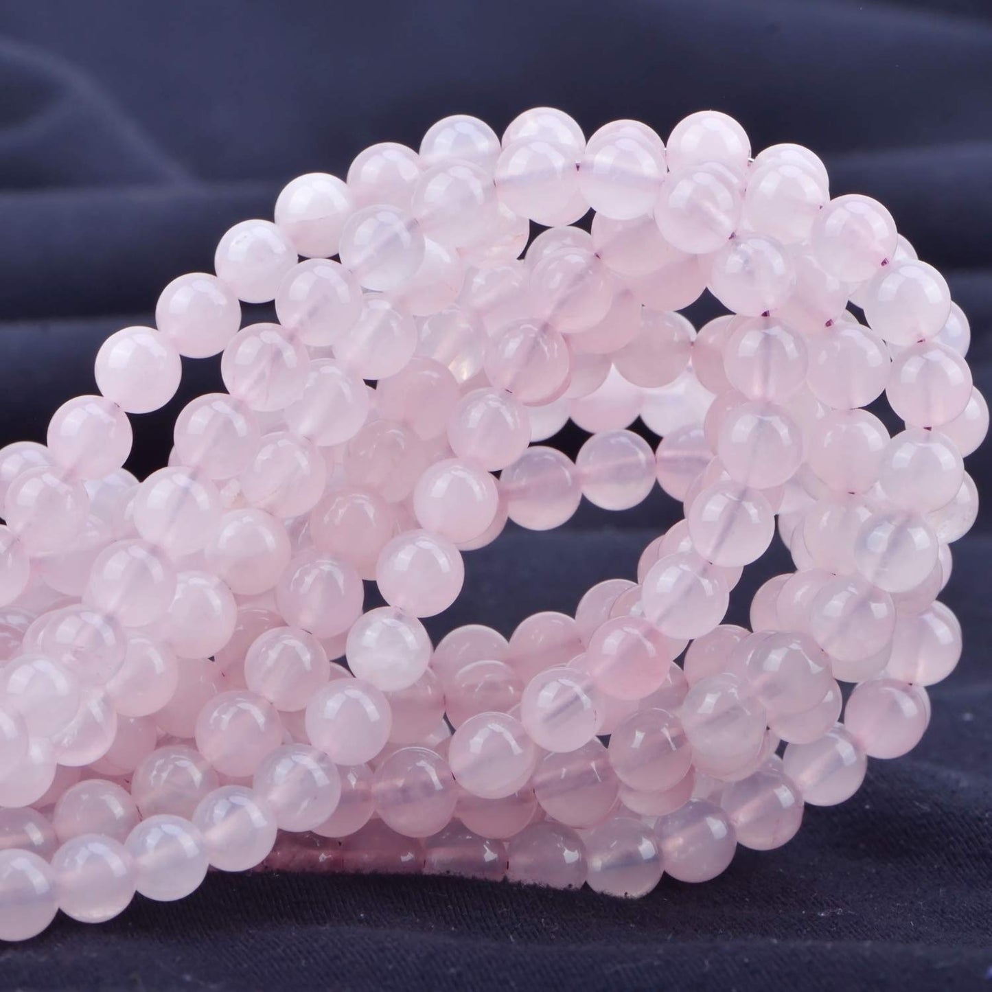 80Pcs Natural Crystal Beads Stone Gemstone Round Loose Energy Healing Beads with Free Crystal Stretch Cord for Jewelry Making (Rose Quartz, 10mm)