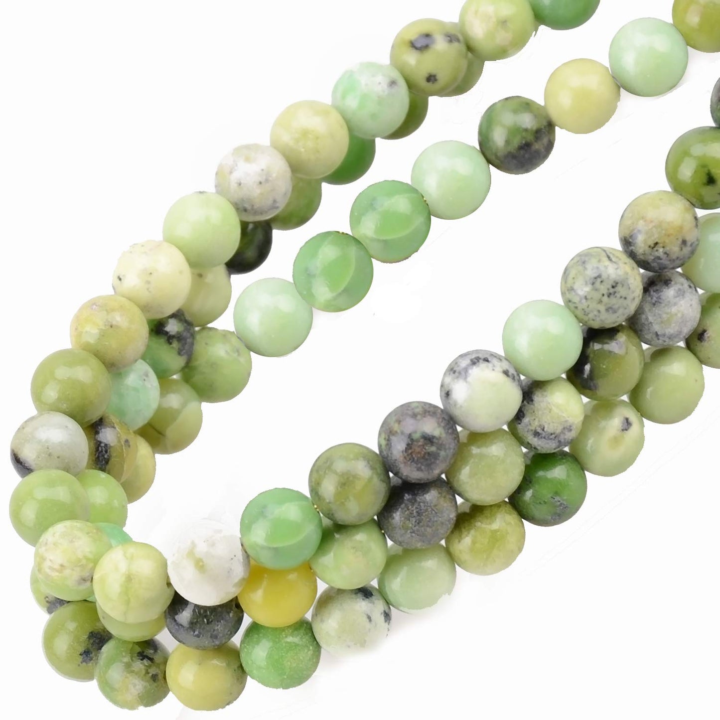 80Pcs Natural Crystal Beads Stone Gemstone Round Loose Energy Healing Beads with Free Crystal Stretch Cord for Jewelry Making (Australian Chrysoprase, 10mm)
