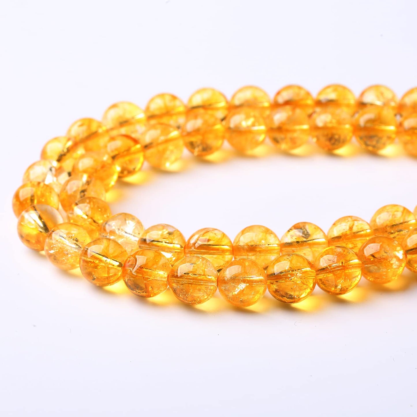 60PCS 6MM Beads Natural Citrine Stone Round Loose Beads Gemstones for Jewelry Making DIY 15Inches Gemstones for Jewelry Making DIY 15Inches