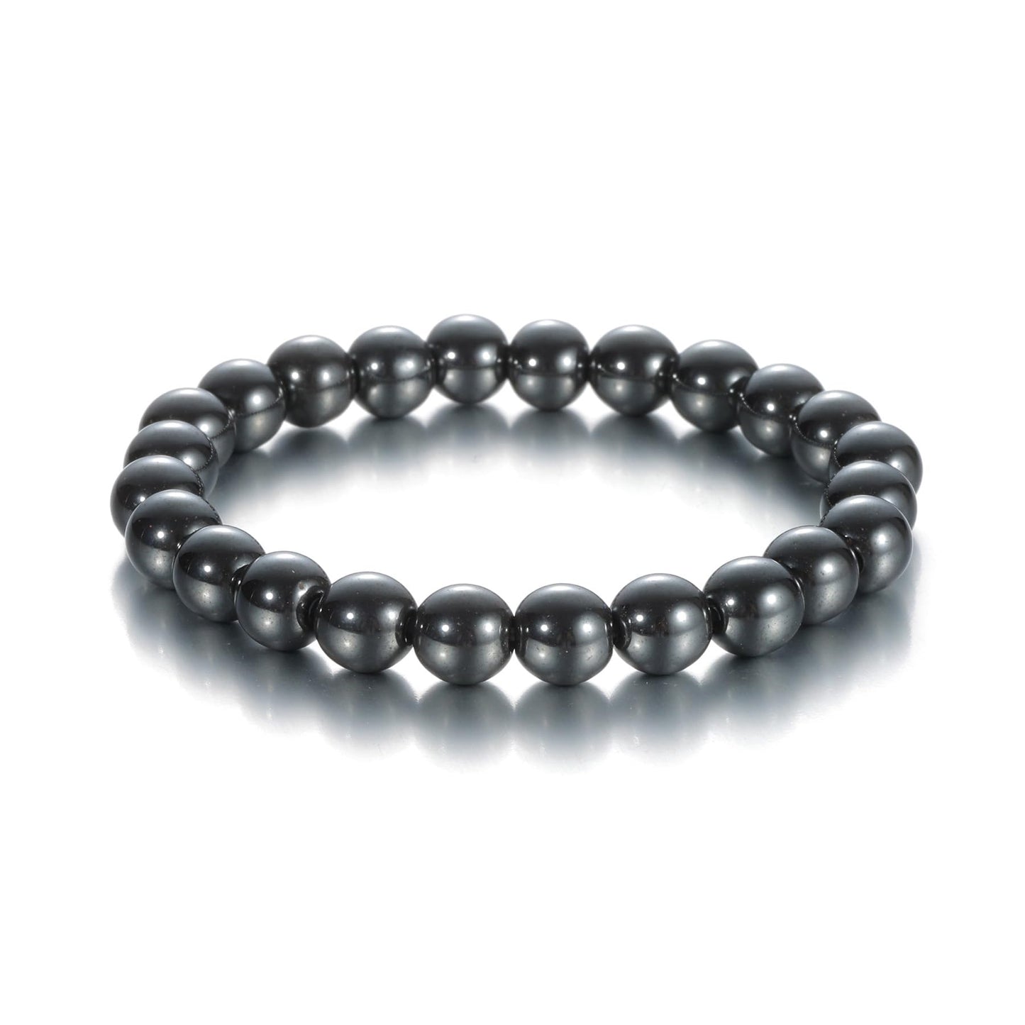 Udolfly Womens Crystal Beaded Bracelets for Women Men Protective Energy Bracelet Natural Gemstone Bead Bracelet 4mm Hematite