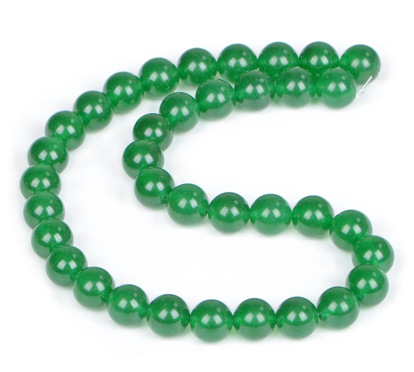 AD Beads Natural Gemstone Round Loose Beads 15" for Bracelet Necklace Earrings Jwelery Making Crafts DIY (10mm, Green Jade)