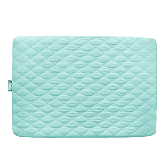 Skiennix Waterproof Pack 'n Play Sheet - Quilted Playard Protector 39" X 27" - Aqua Color
