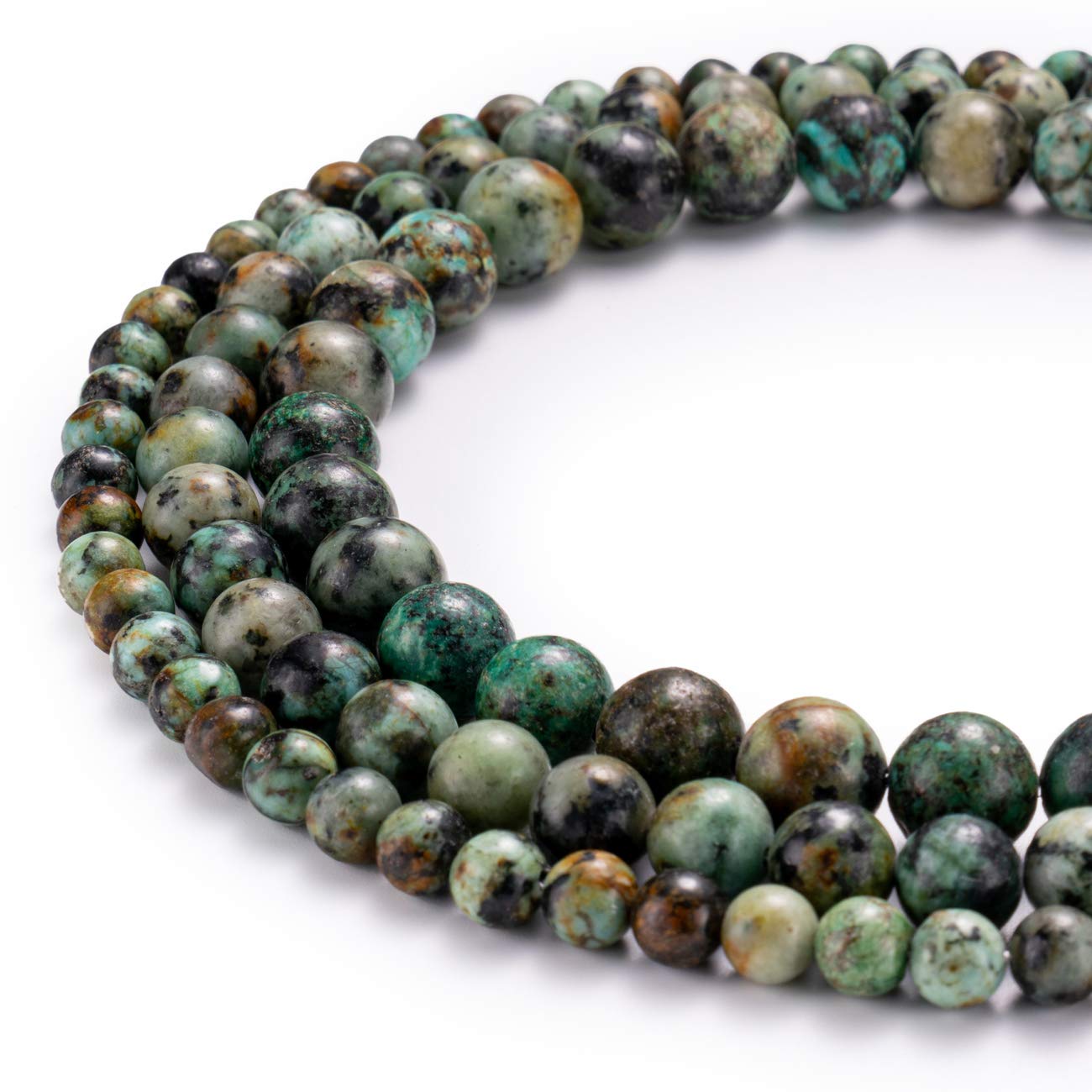 BEADIA Natural African Turquoise Stone Round Loose Semi Gemstone Beads for Jewelry Making 10MM 38PCS