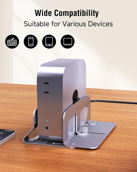SENZANS Laptop Stand for Desk, Vertical Laptop Riser Holder Compatible with MacBook Air/Pro, Metal Computer Laptop Stand for Office Home, Fits Mac mini Tablets MacBook Dell HP Up to 17", Silver