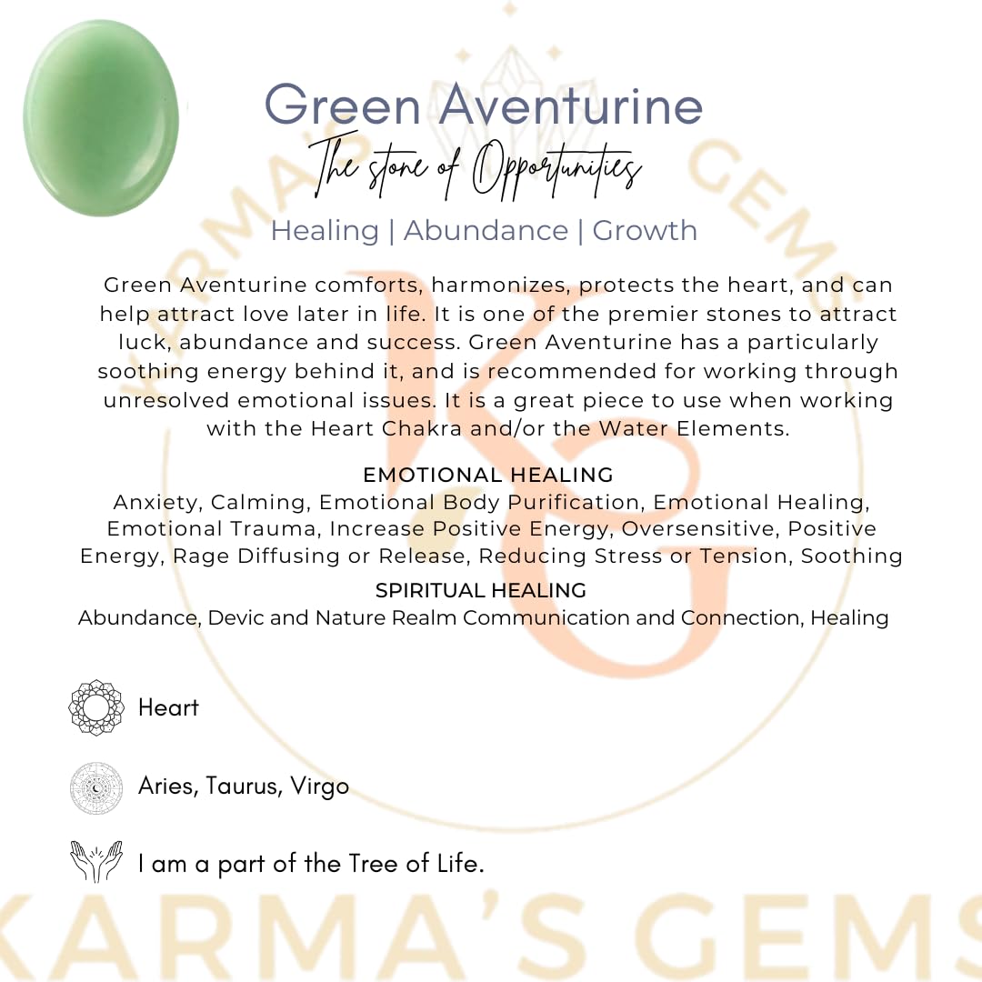 Green Aventurine - Rubbing Natural Thumb Worry Stone - Hold in Your Hand for Relaxation or Anxiety Relief - Enhance Meditation, Aid in Healing the Mind, Body and Spirit