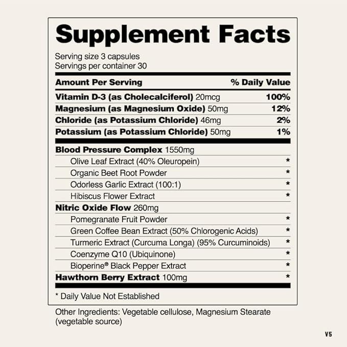 Snap Supplements Heart Health Supplements and Blood Circulation Supplements, 180 Capsules