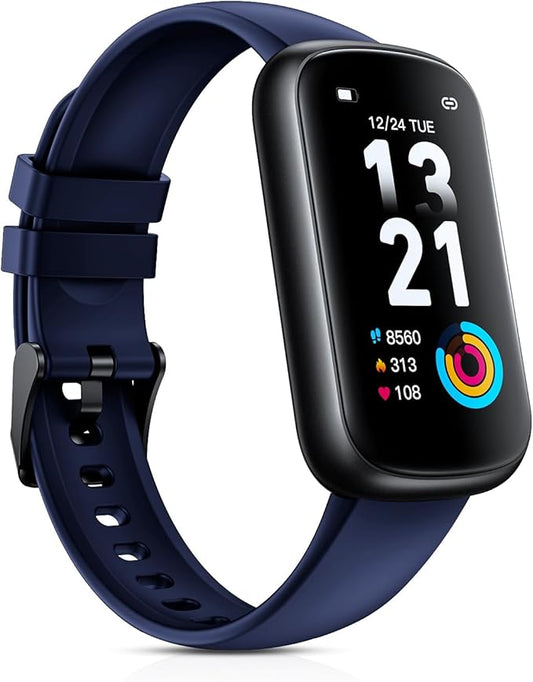 Fitness Tracker Smart Watch, 1.47" Full Touch Health Tracker with 24/7 Heart Rate & Blood Oxygen Monitor, Sleep Tracker, 3ATM Waterproof Step Tracker Activity Tracker for Women Men, Midnight Blue