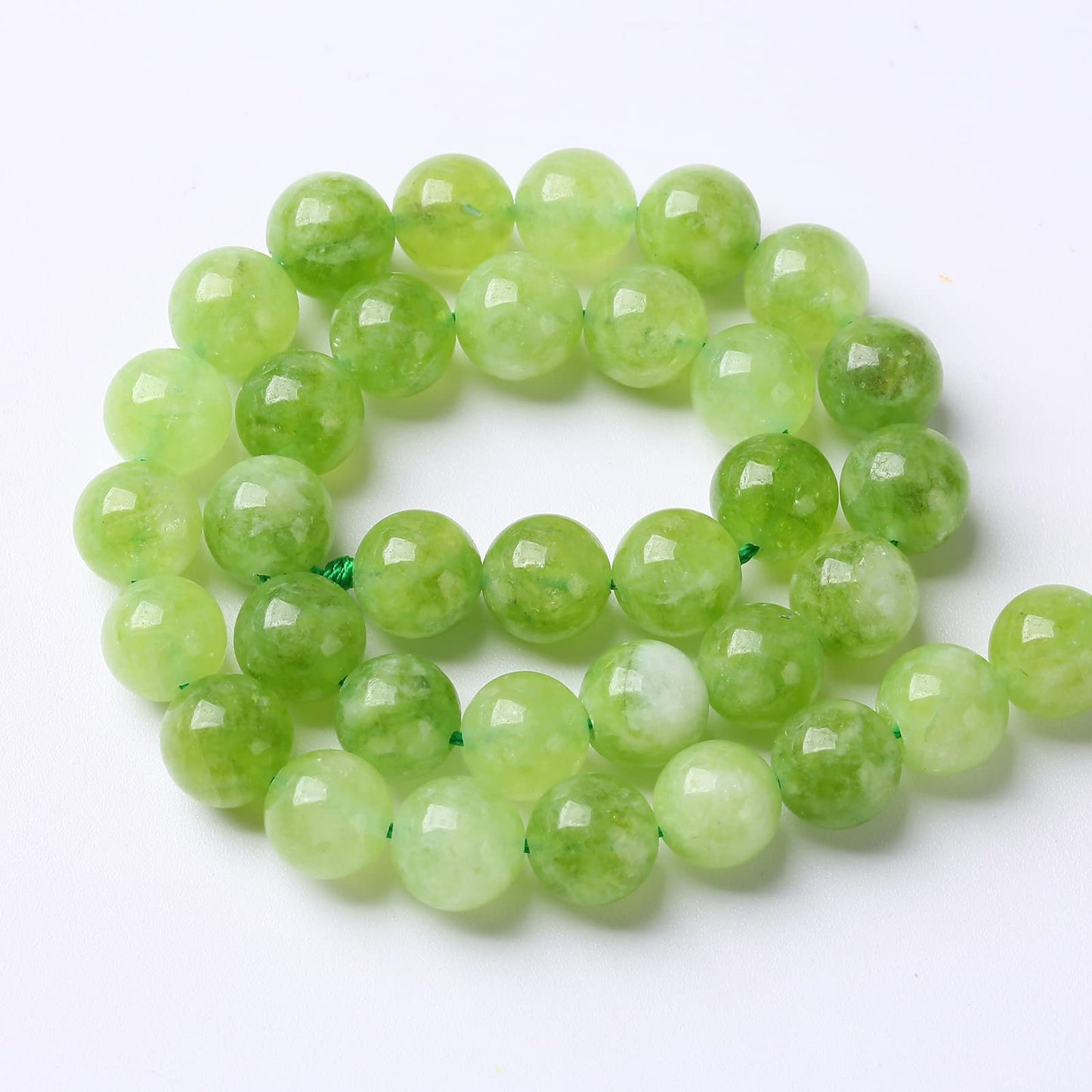 8MM 45PCS Natural Green Peridot Jade Quartz Beads for Jewelry Making DIY Bracelet Crystal 1 Strand