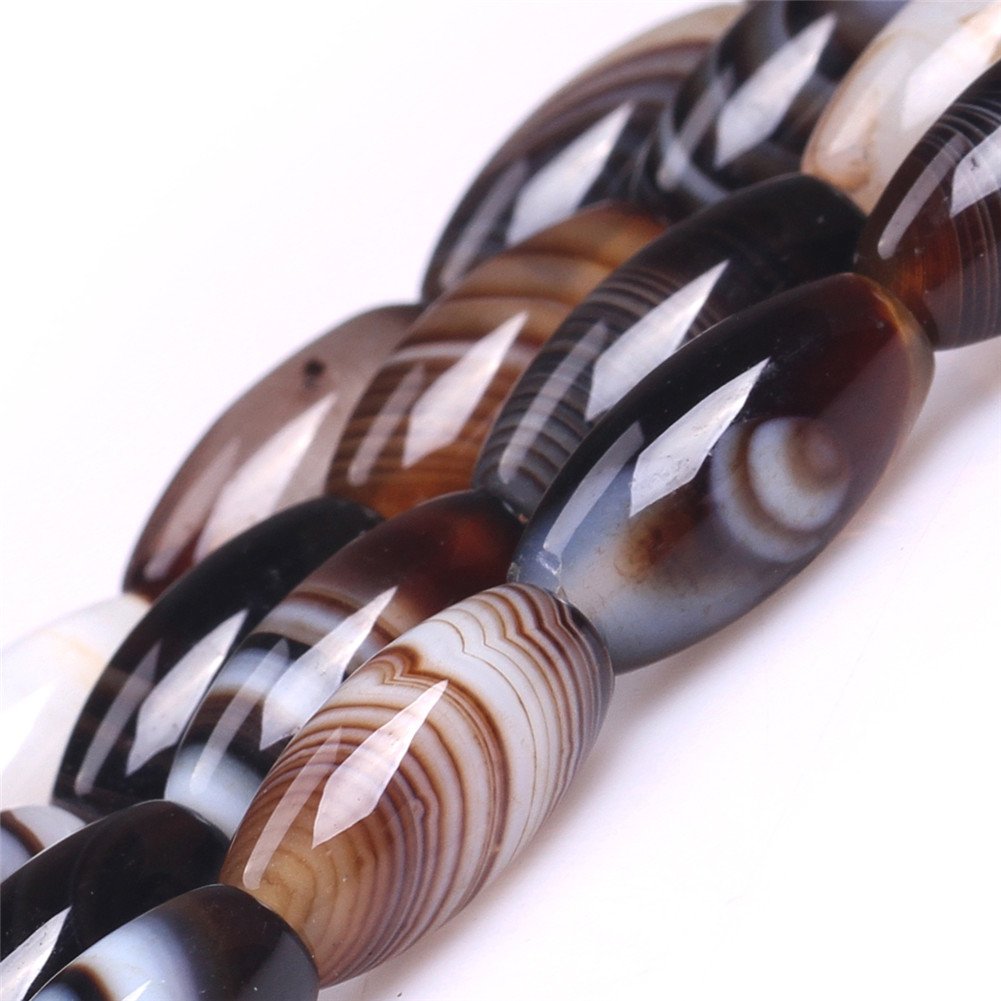 Botswana Agate Beads for Jewelry Making Natural Gemstone Semi Precious 8x16mm Oval Rice 15" JOE FOREMAN