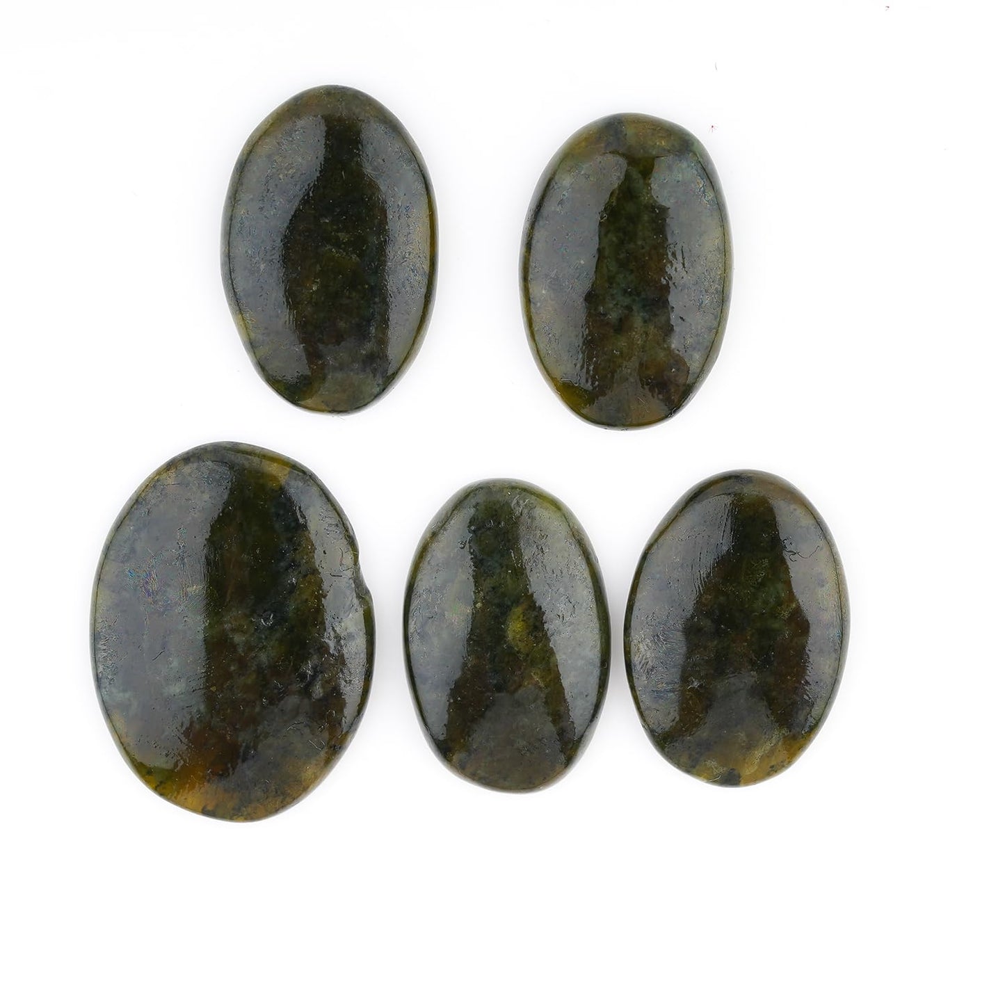 ColouredRocks (5pcs. VESSONITE OVALS, Natural Cabochon Crystals, Loose Gemstone, Wholesale Polished Supply, Jewelry Making, DIY Craft, Gem Collection (18+ mm size)