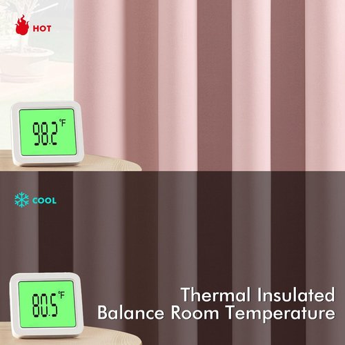 MIULEE Baby Pink Blackout Curtains - Thermal Insulated Room Darkening Drapes | 40 x 54 Inches, 2 Panels