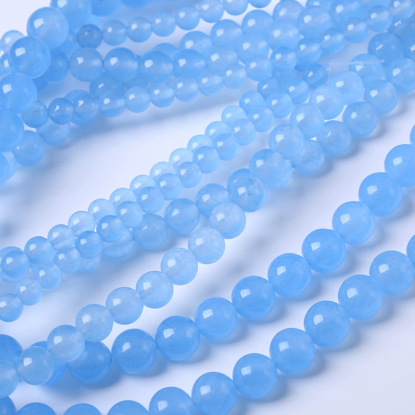 90PCS 4MM Aquamarine Chalcedony Stone Beads Natural Gemstone Bead Crystal Healing Energy Jewelry Making DIY 15 inches