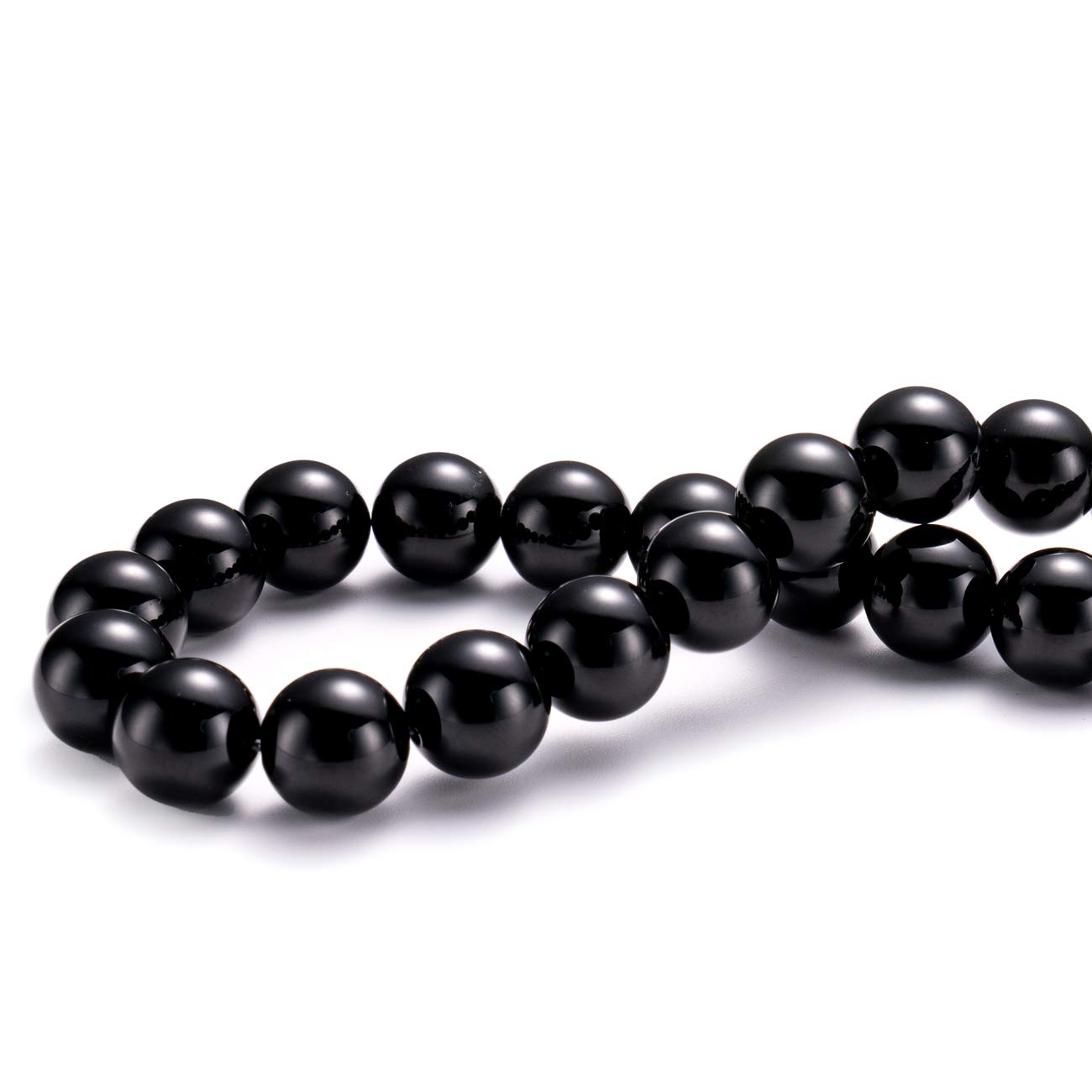 BEADIA Natural Black Onyx Stone Round Loose Semi Gemstone Beads for Jewelry Making 10MM 38PCS