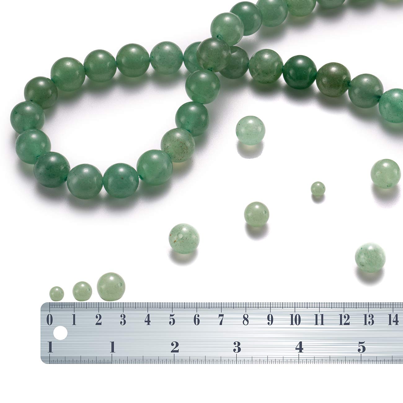 BEADIA Natural Green Aventurine Jade Stone Round Loose Semi Gemstone Beads for Jewelry Making 8MM 44PCS