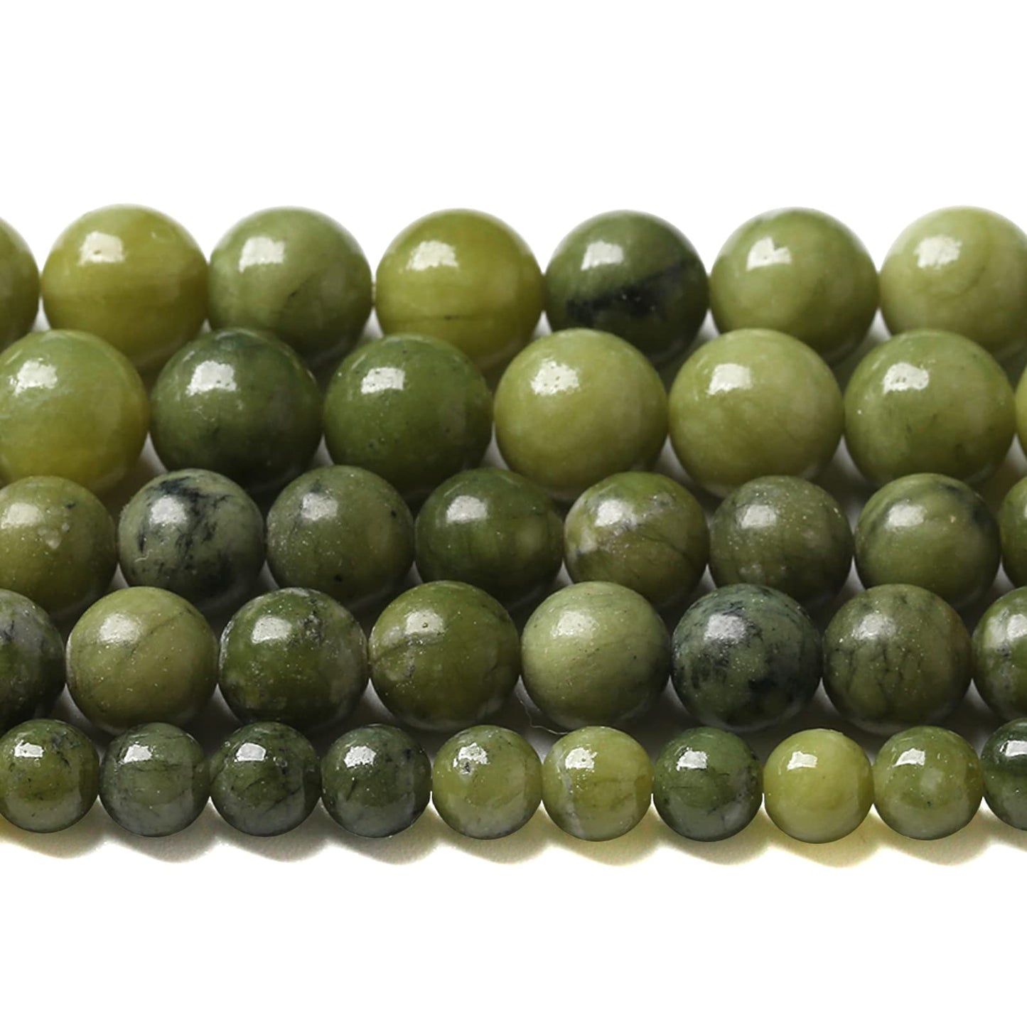 90PCS 8MM Natural Stone Chinese Green Jade Loose Beads for Jewelry Making DIY Bracelet Necklace