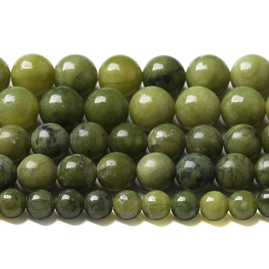 12MM 30PCS Natural Stone Chinese Green Jade Loose Beads for Jewelry Making DIY Bracelet Necklace