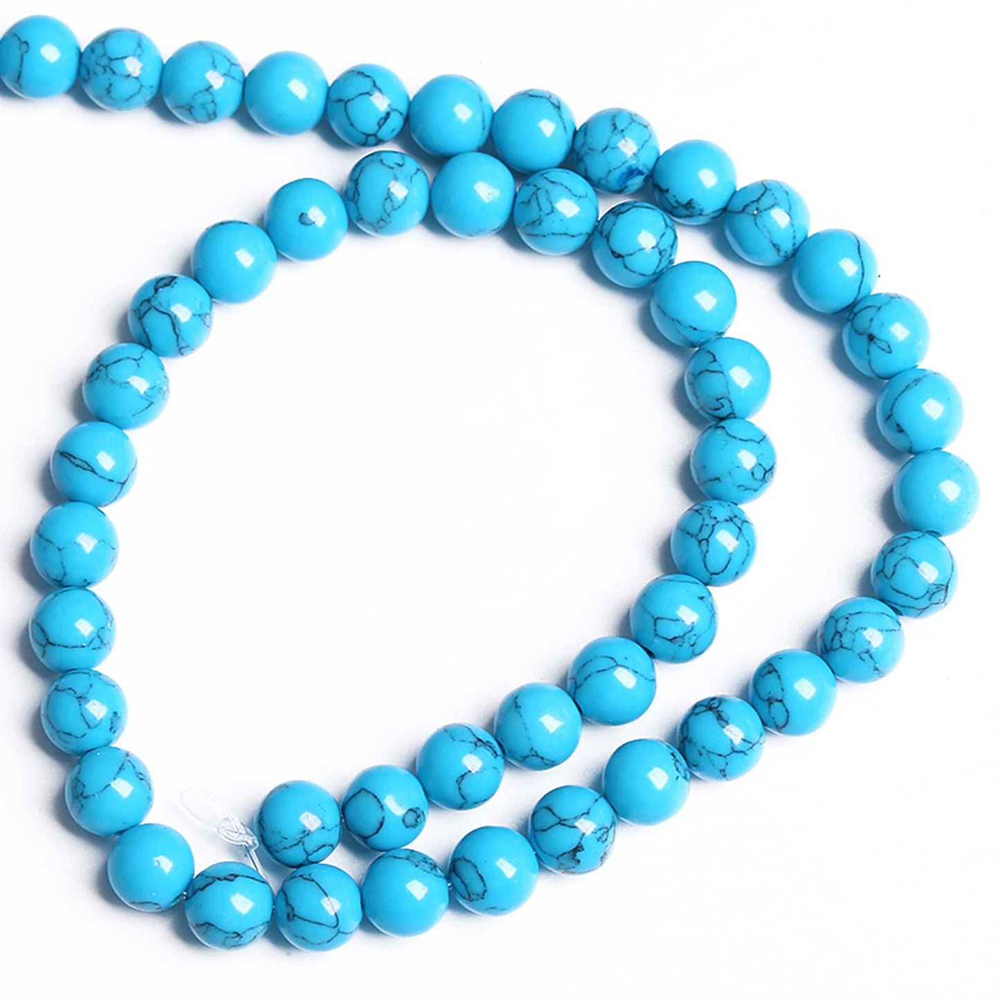 8MM 46PCS Blue Turquoise Spacer Loose Beads for Jewelry Making DIY Bracelet Necklace