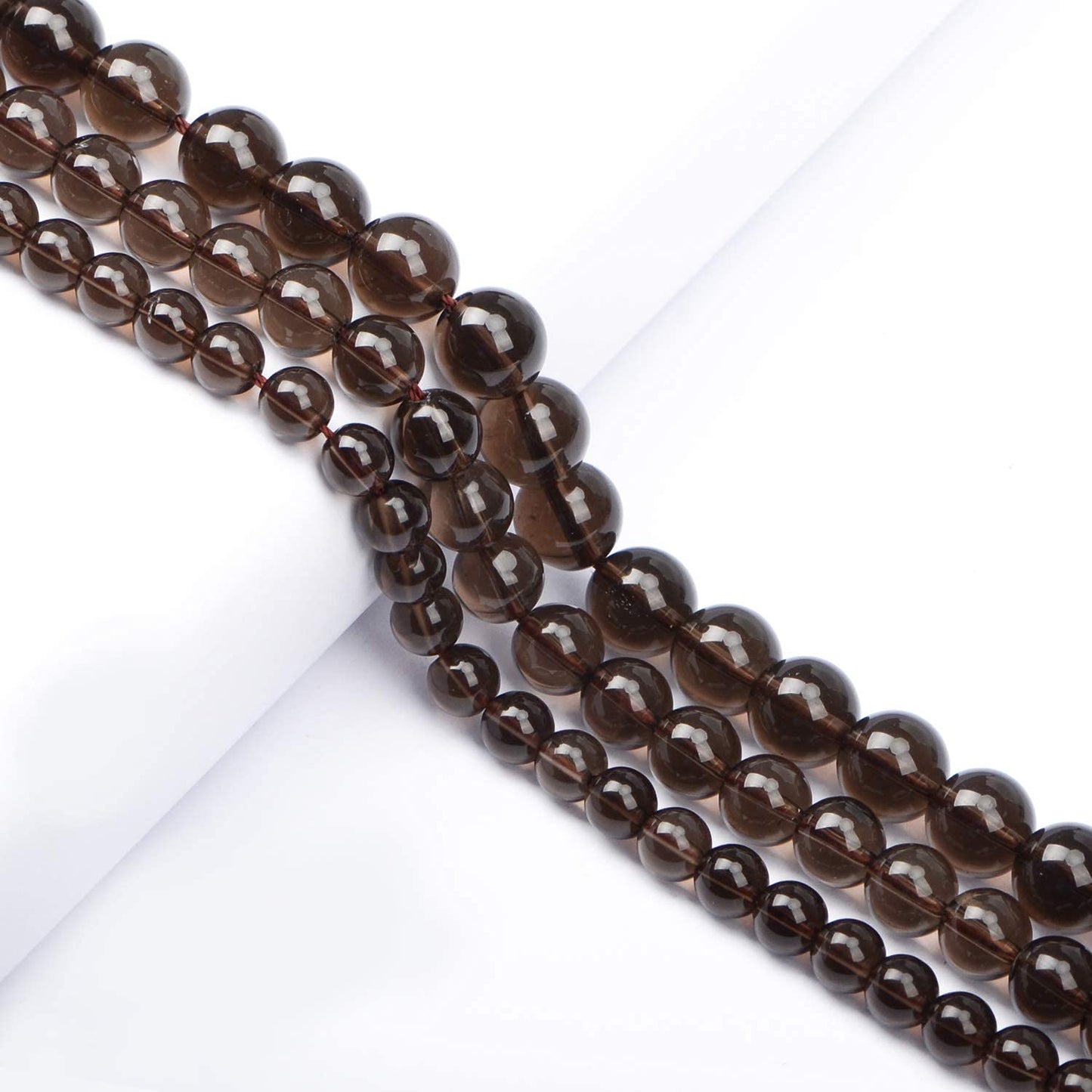 AD Beads Natural Gemstone Round Loose Beads 15" for Bracelet Necklace Earrings Jwelery Making Crafts DIY (4mm, Smoky Quartz)