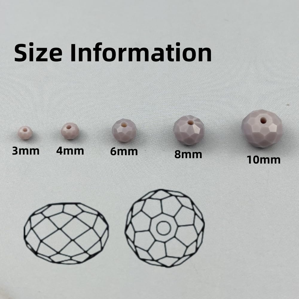 Pinhoollgo 60pcs 10mm Crystal Glass Beads Faceted Rondelle Glass Spacer Beads for Bracelets Necklace Pendants Earrings Key Chains Jewelry Making(Light Purple Porcelain)
