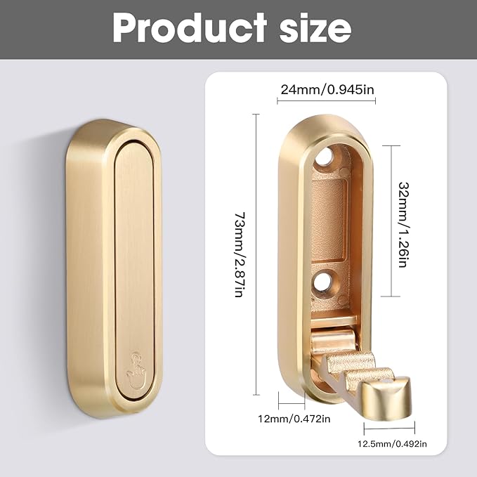 Dntorx Foldable Wall Hook, 40 lbs Heavy Duty Screw Mounted, Aluminum Alloy Flip-Down Gold Coat Hook, Space-Saving Folding Wall Hanger for Bathroom Bedroom Entryway Closet, Includes Screws (4 Pack)