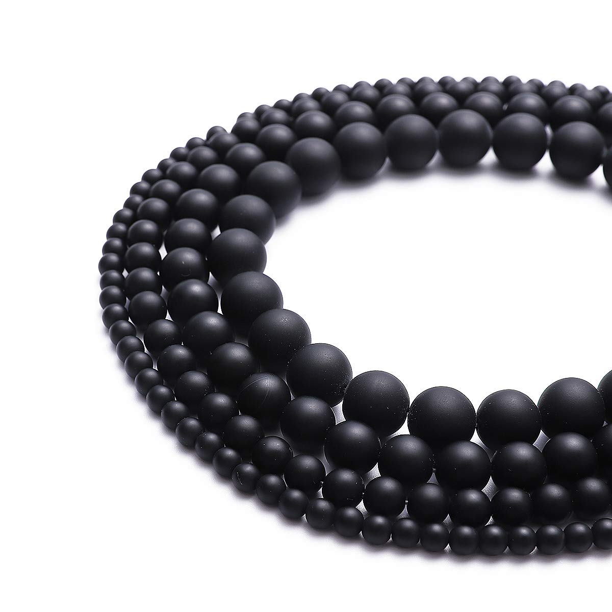 BEADIA Matte Black Onyx Natural Stone Round Loose Semi Gemstone Beads for Jewelry Making 12MM 32PCS