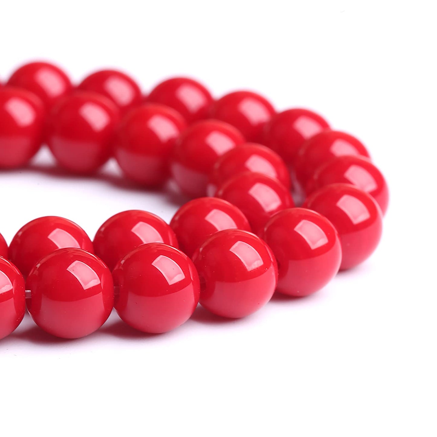 10MM 38PCS Red Glass Round Spacer Loose Beads for Jewelry Making 15 inches DIY Bracelet Necklace