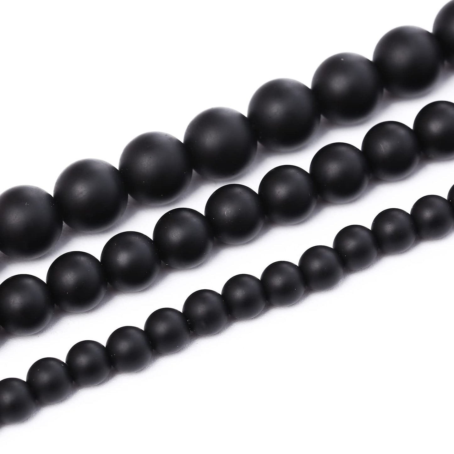 38PCS 10MM Natural Frosted Black Agate Stone Beads Round Loose Beads for Jwelry Making DIY Bracelet Necklace Accessory 15Inch