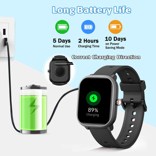 Fikami Smart Watch for Kids Girls Boys No APP/Phone Needed, 1.83" IP68 Waterproof Sport Watch Pedometer, Heart Rate, Sleep Monitor, Step Counter, 12 Puzzle Games for Girls Boys Teens 6-16