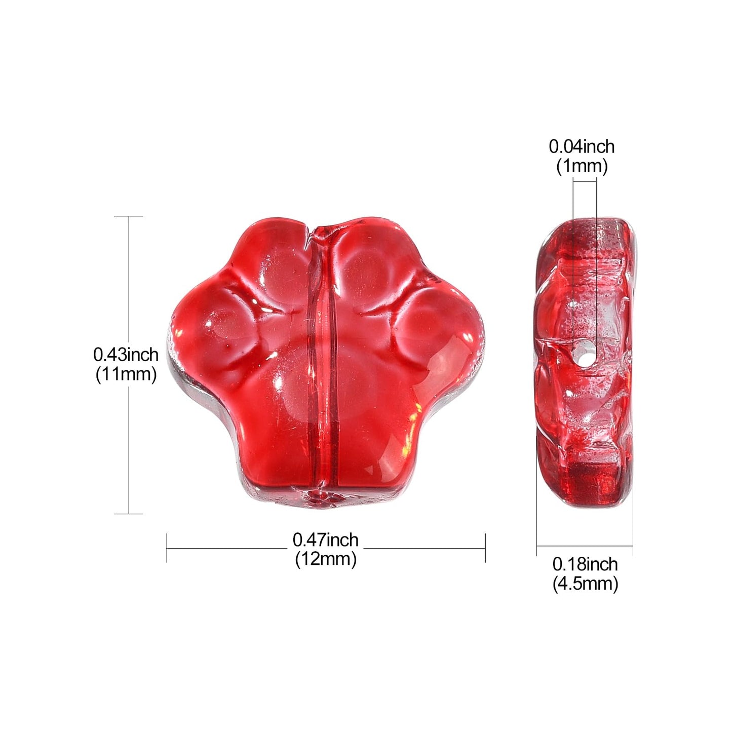 LiQunSweet 100 Pcs 10 Styles Crystal Glass Beads Lotus Crown Butterfly Dog Footprint Rabbit Elephant Crab Flower Star Beads for Jewelry Making