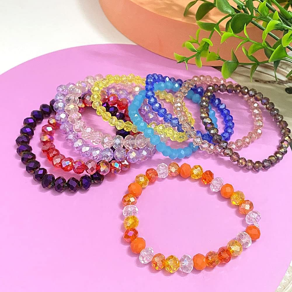 YHYPOCI 100pcs 8mm Crystal Glass Beads for Crafts Faceted Rondelle Glass Beads for Jewelry Making Crystal Spacer Beads for Necklaces Bracelets Earrings DIY Craft(Gray AB)