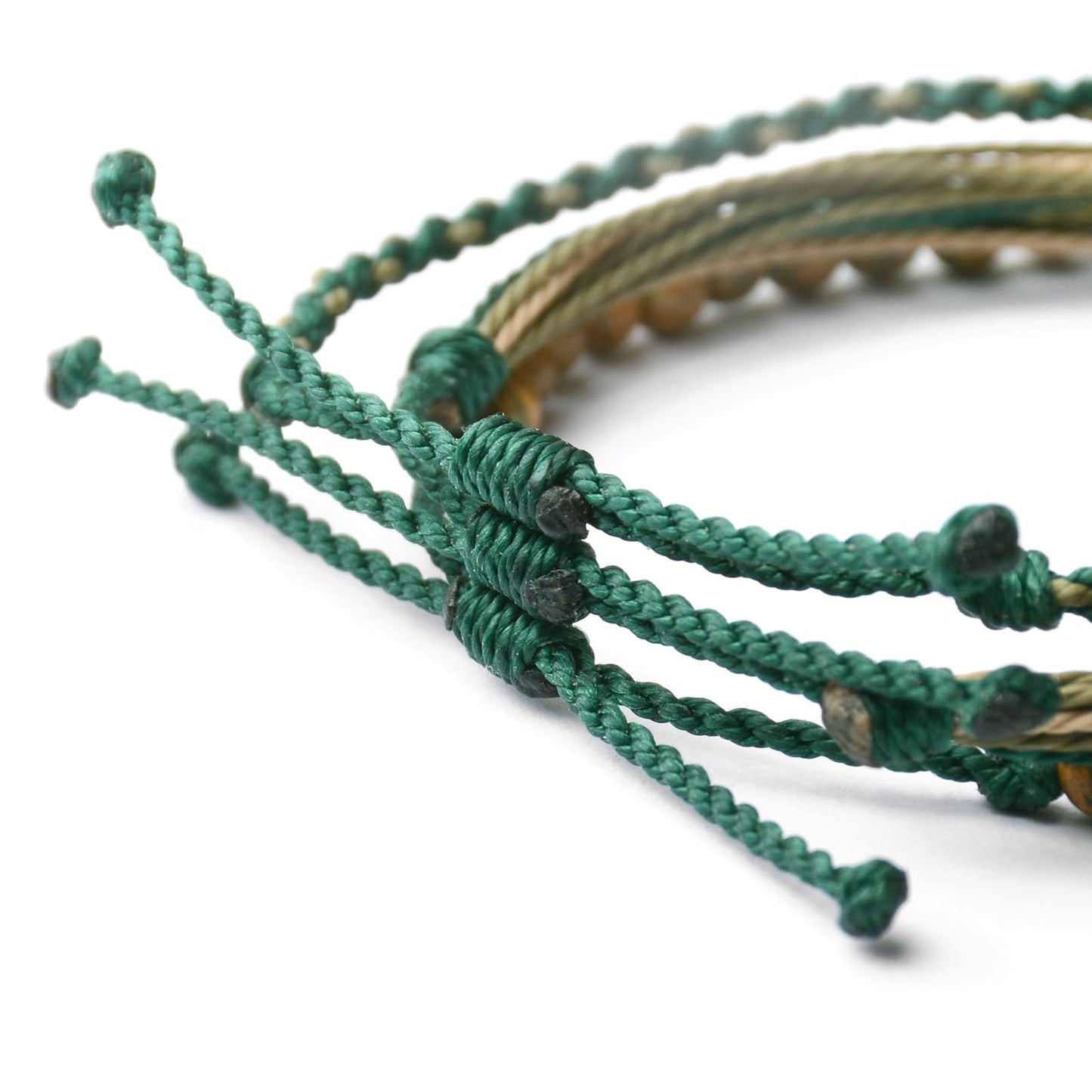 Handmade Natural Stone Beaded Healing Bracelet Gift for Men Adjustable Rope String Bracelet (Green Loong Jasper, Adjustable)
