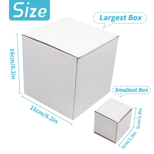 KeaJuidy 12pcs Prank Gift Box Nesting Gift Boxes Assorted Size Surprise Box Square Funny Gag Gift Nesting Cartons Great for Christmas Birthday Wrapping Presents or Decoration (2-6.3 Inch) (1 Set)