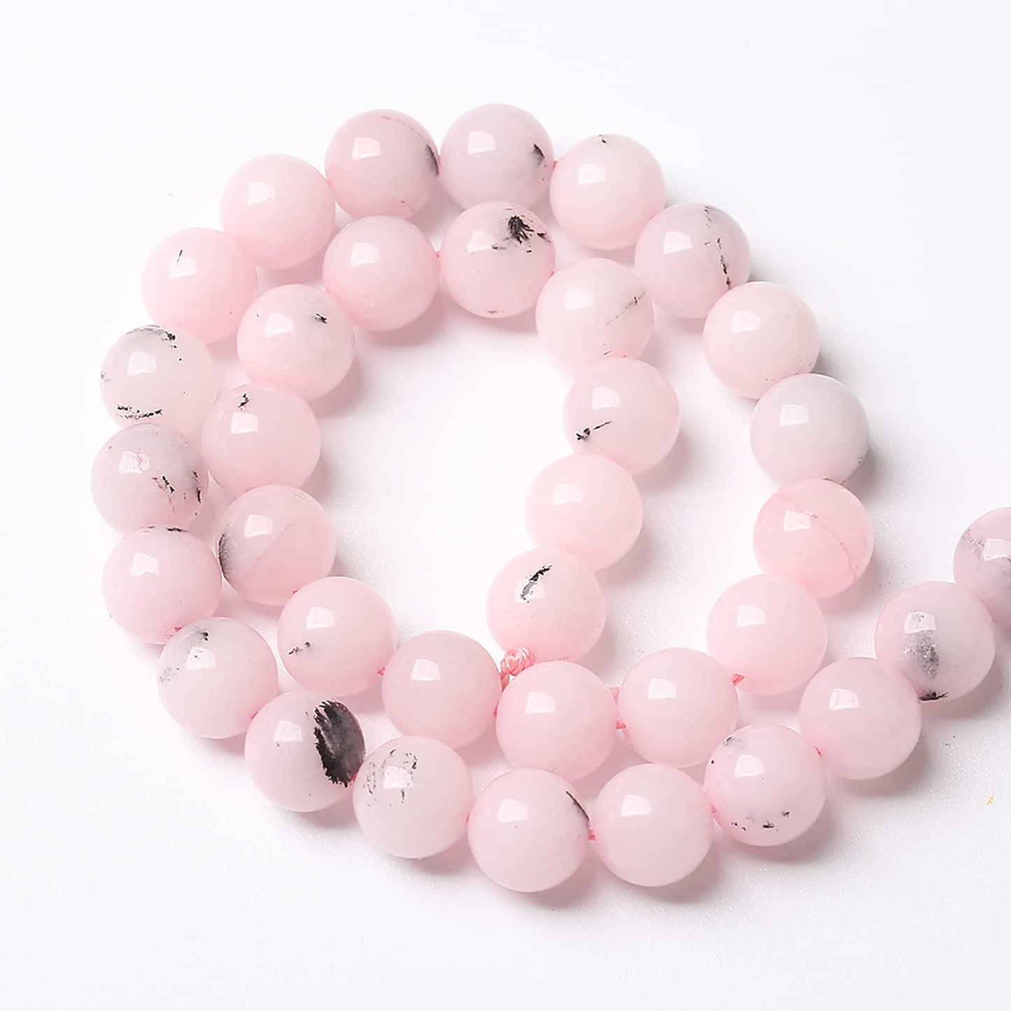 8MM 45PCS Natural Stone Pink Opal Jade Chalcedony Beads for Jewelry Making DIY Bracelet 1 Strand
