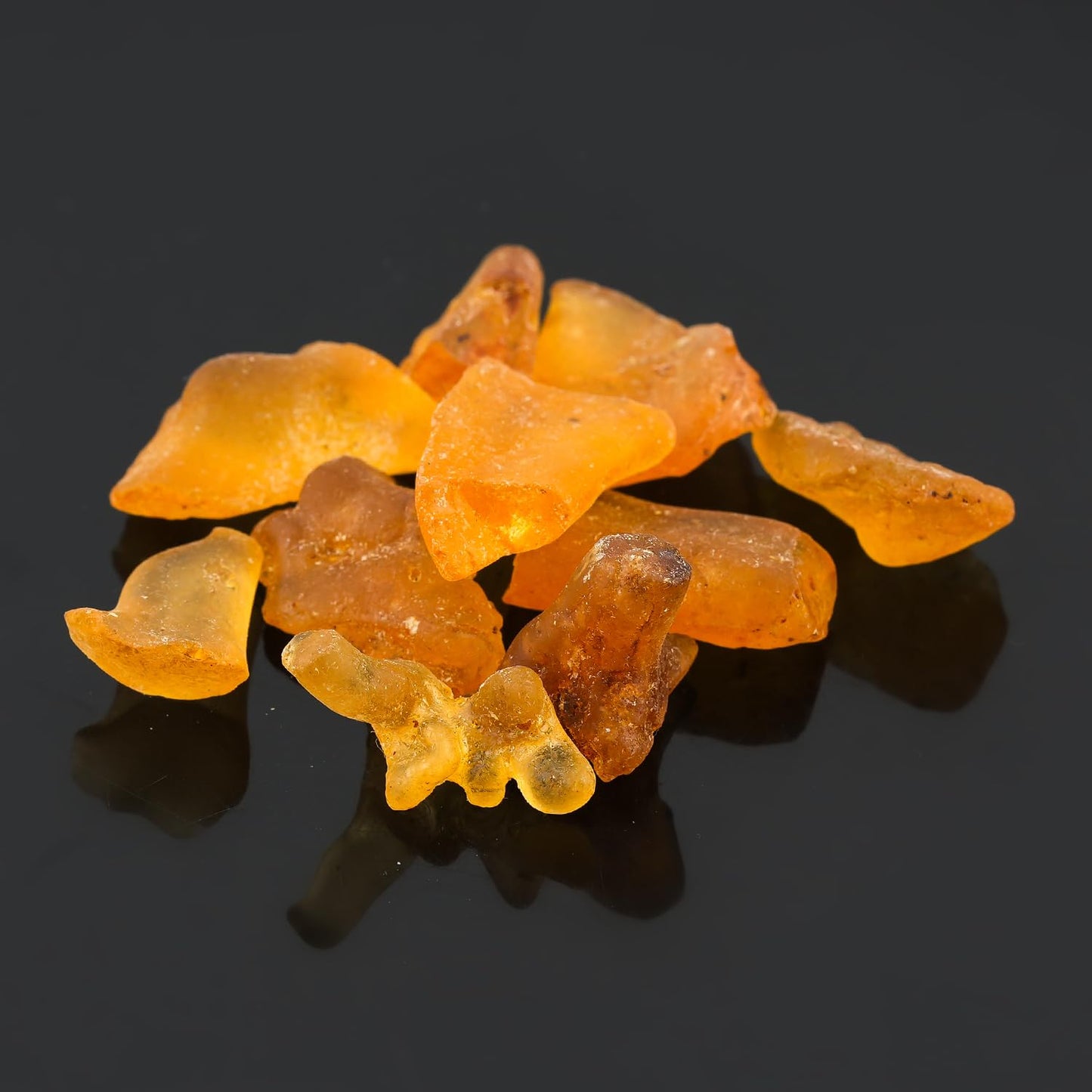 ColouredRocks (10pcs Real Amber Crystals, Raw Stones, Rough Gemstones, Jewelry Making Supply, Cabbing, Polishing, Cutting, DIY, Crafts (14-18mm)