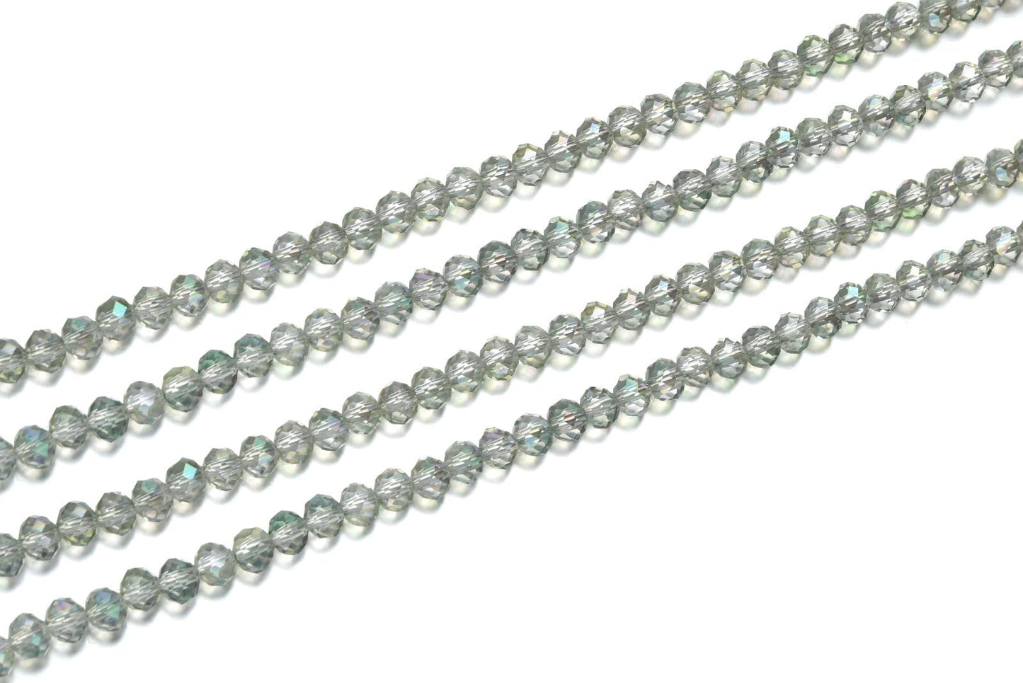 1000pcs Czech Faceted Rondelle Crystal Glass Loose Beads 6mm Spacer Bulk Light Green Shimmer for DIY Craft Jewelry Making CCR640