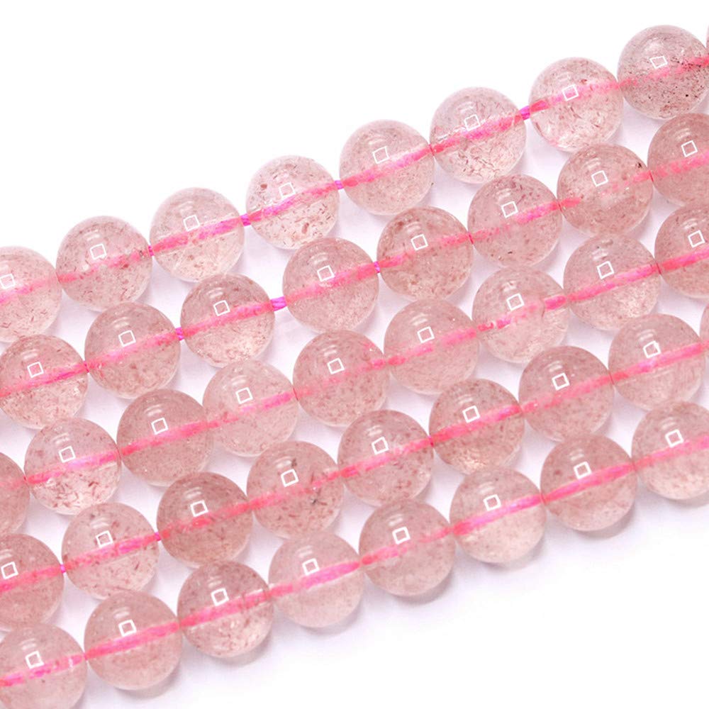 PLTbeads Gorgeous Strawberry Quartz Natural Gemstone Loose Beads 8mm Smooth Round Approxi 15 inch DIY Bracelet Necklace For Jewelry Making
