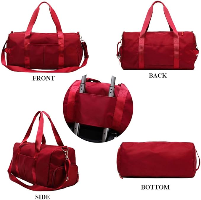 KARRESLY Sports Gym Bag for Women or Men Travel Duffel Bag with Wet Pocket and Shoes Compartment for Training Swim Yoga(Violet)