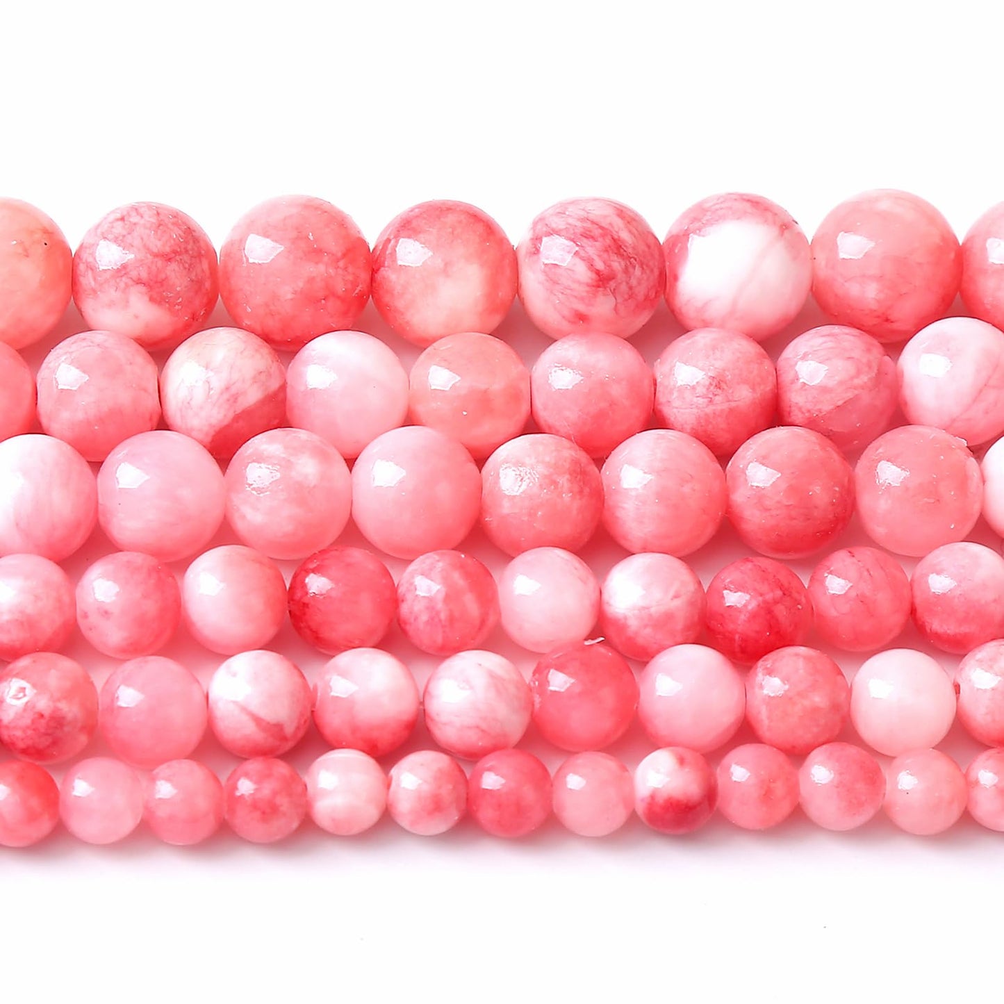 90PCS 8MM Pink Persian Jade Spacer Loose Beads for Jewelry Making DIY Bracelet Necklace 2 Strands