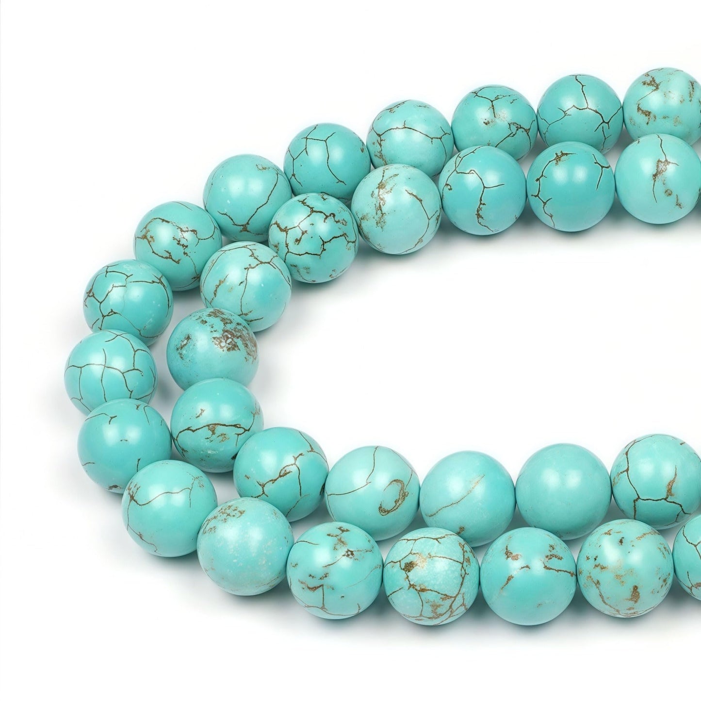 MJDCB Best Sellers Stone Beads Turquoise Round Loose Beads for Jewelry Making DIY Bracelet Necklace (8mm)