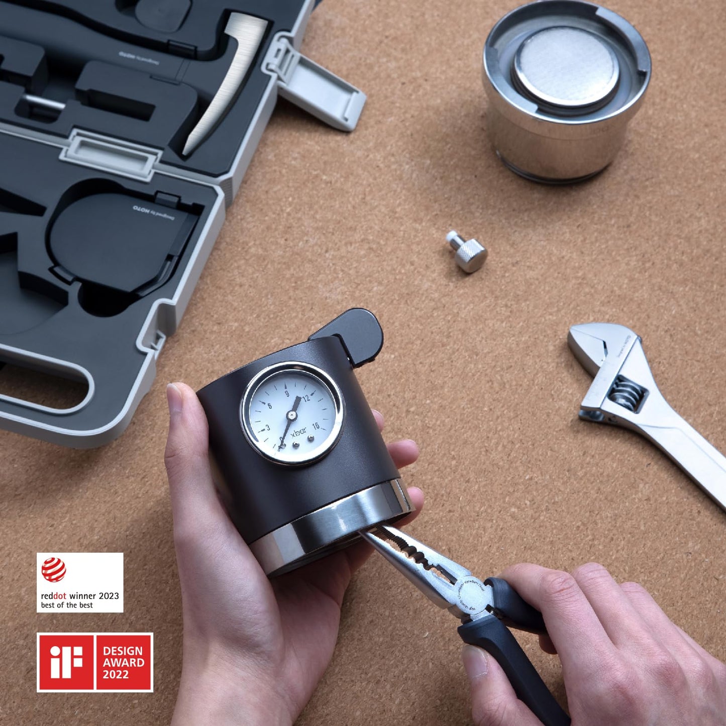 HOTO 16-Piece Home Tool Kit, Basic Hand Tool Set with Storage Box – Includes Screwdriver, Wrench, Hammer, Tape Measure, Plier – Ideal for Household, Garage, Office, Dorm Repairs & DIY Projects