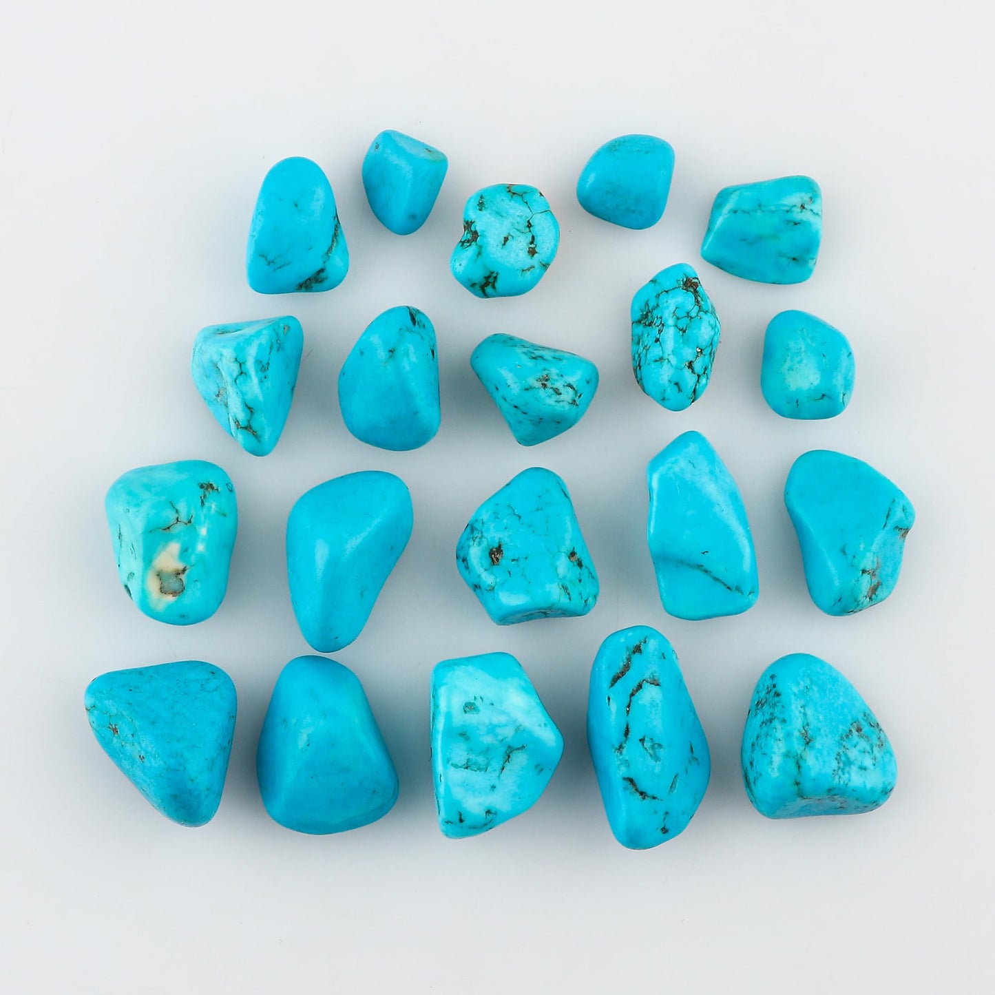 GEMKORA Pack of 2, Raw Blue Turquoise Stone, Tumbled Loose Gemstone Crystals, Wholesale Bulk Lot, Rough Crystals, Turquoise Rock, Jewelry Making Supply, DIY, Crafts, (14-18mm)
