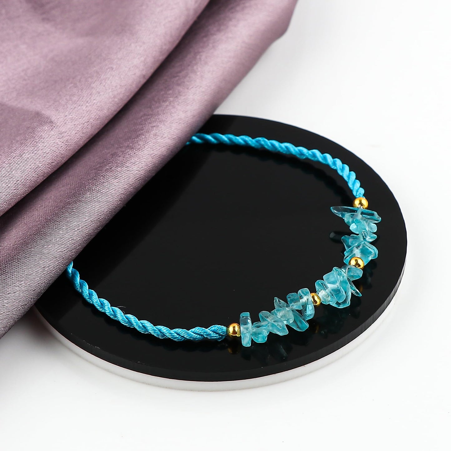GEMSYMPHONY Neon Apetite Gemstone Chips Rope Bracelet – Adjustable Handmade Crystal Chip Bead Bracelet for Women & Men, Natural Stone Healing Jewelry, Boho Style, Unisex Spiritual Gift (Neon Apetite)