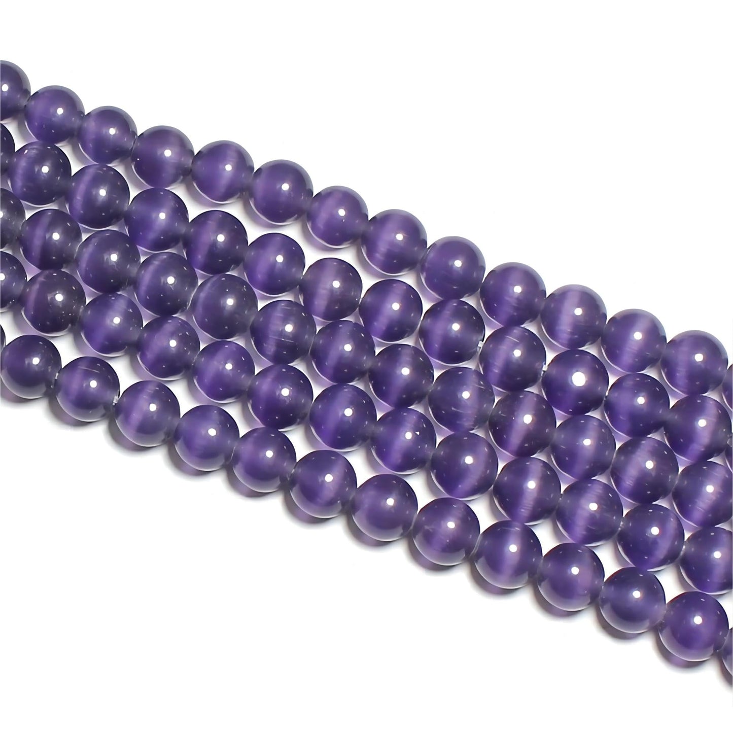 MJDCB 180pcs Purple Cat Eye Stone Beads 6mm Round Crystal Loose Bead for Jewelry Making DIY Bracelets Necklace Accessories