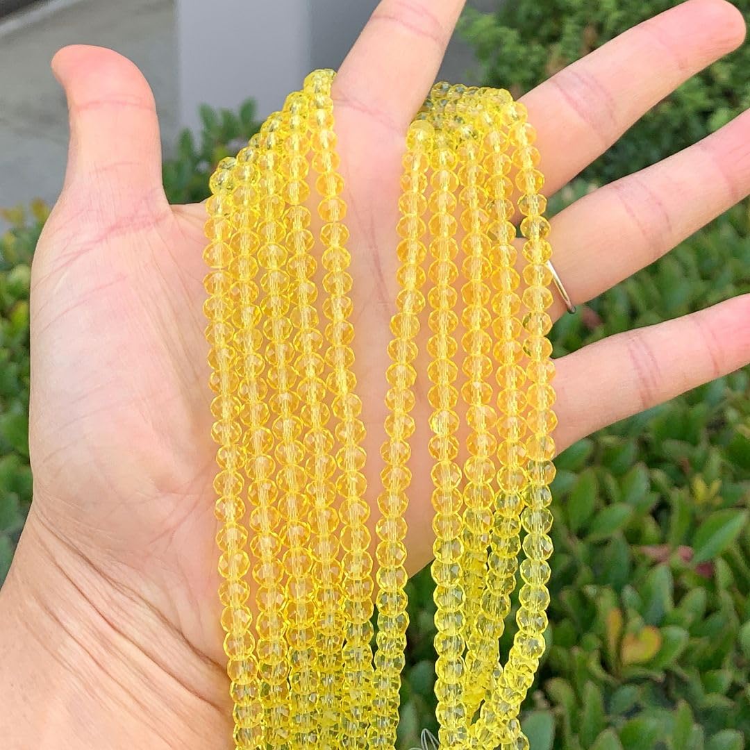 1000pcs Czech Faceted Rondelle Crystal Glass Loose Beads 6mm Spacer Bulk Light Topaz for DIY Craft Jewelry Making CCR609