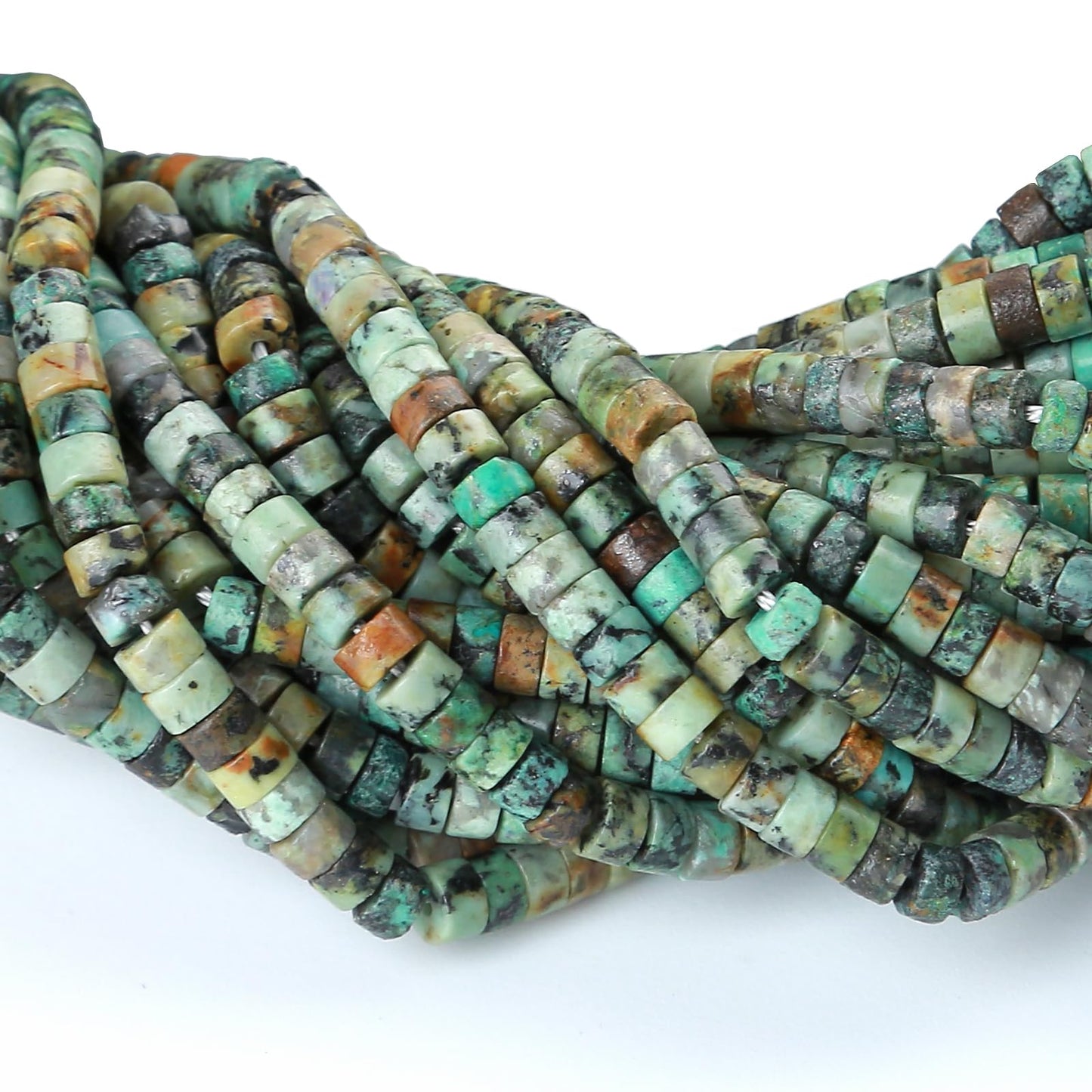 2x4MM 150PCS African Turquoise Tube Cylinder Rondelle Abacus Disk Spacer Loose Beads for Jewelry Making