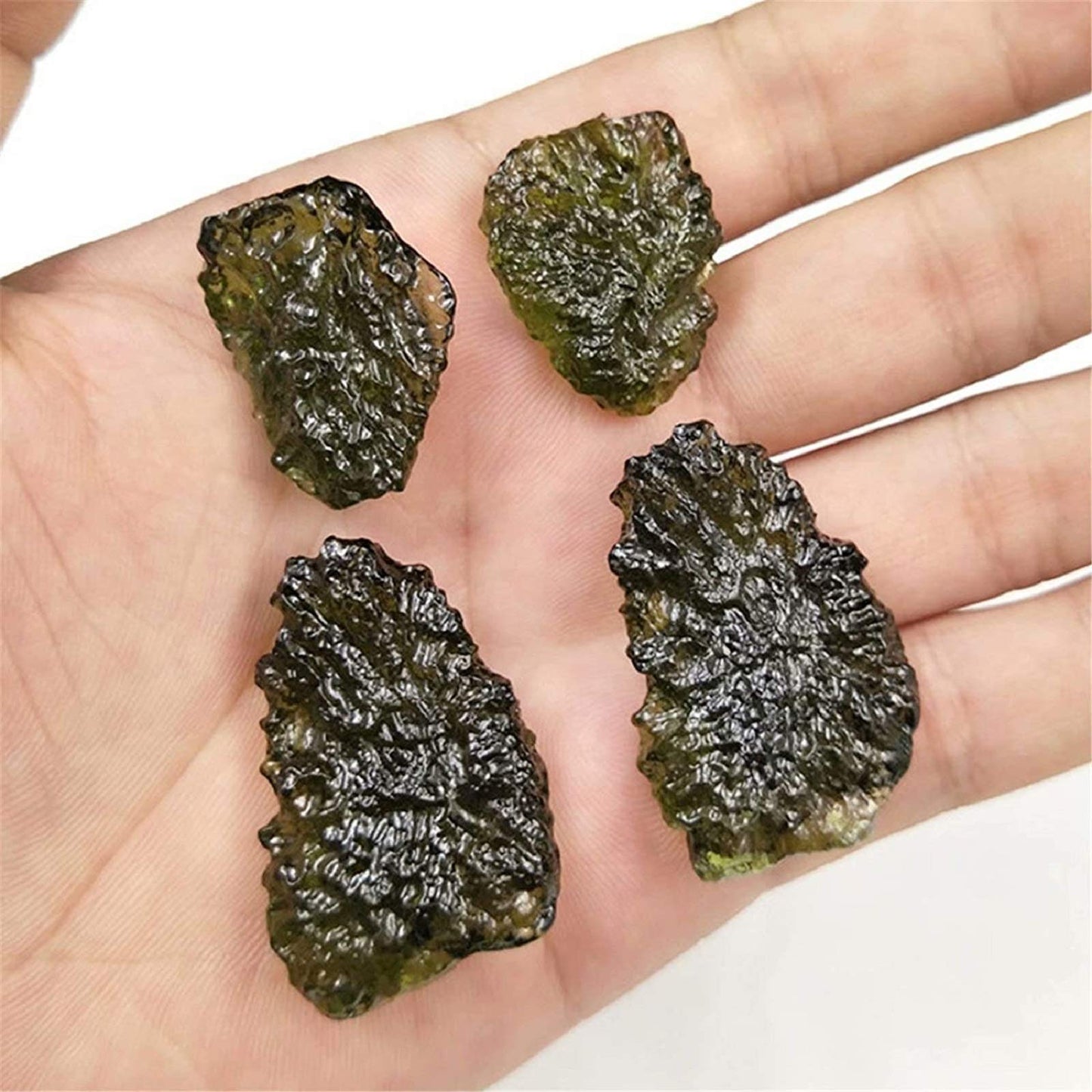 Green Irregular Shape Moldavite Czech Meteorite Multifunctional Artificial Raw Rough Crystal Energy Stone for Art Jewelry Making