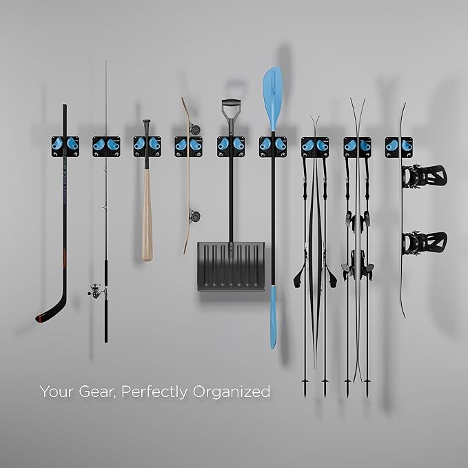 Ultimate Ski & Snowboard Wall Storage Rack - Fits any Ski or Snowboard - Save Your Rocker, Tips and Tails - Damage-free - 6x - Black