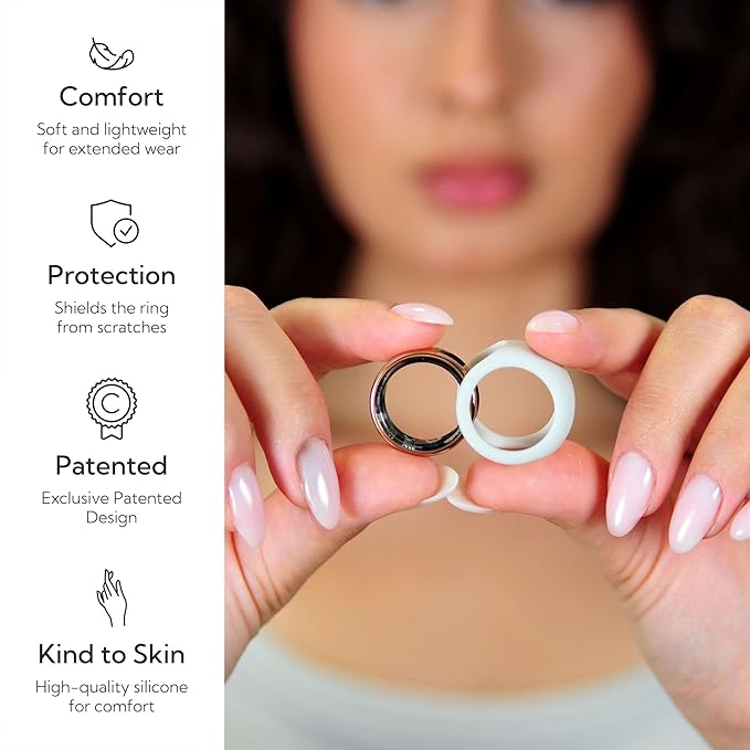 Rinfit Smart Ring Protector - Silicone Ring Enhancer for Active Lifestyle and Gym - StyleFit U.S. Design Patent - Stone, Size 11