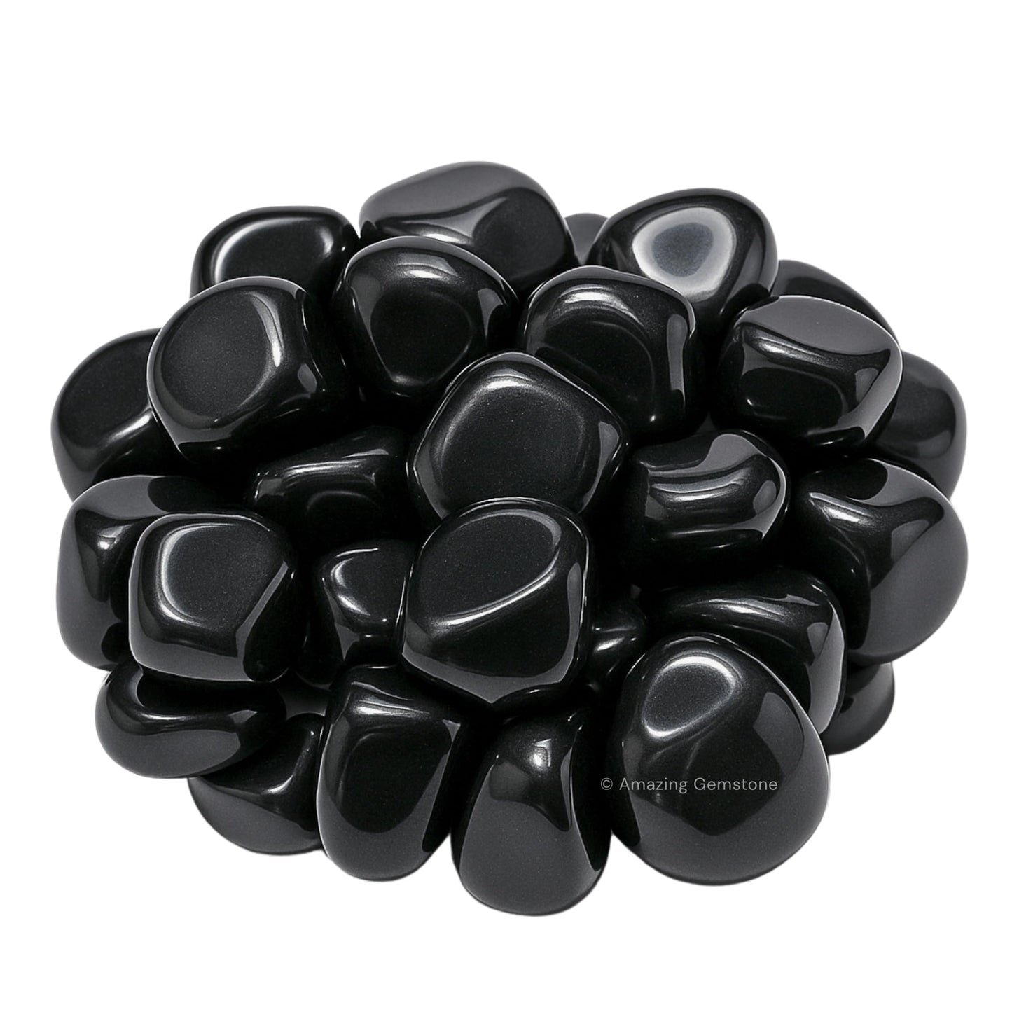 Amazing Gemstone Black Obsidian Crystals & Healing Stones Tumbled - 1 oz, Natural Healing Stones for Energy Balance, Stress Relief - Premium Polished Gems Rocks for Meditation & Wellness